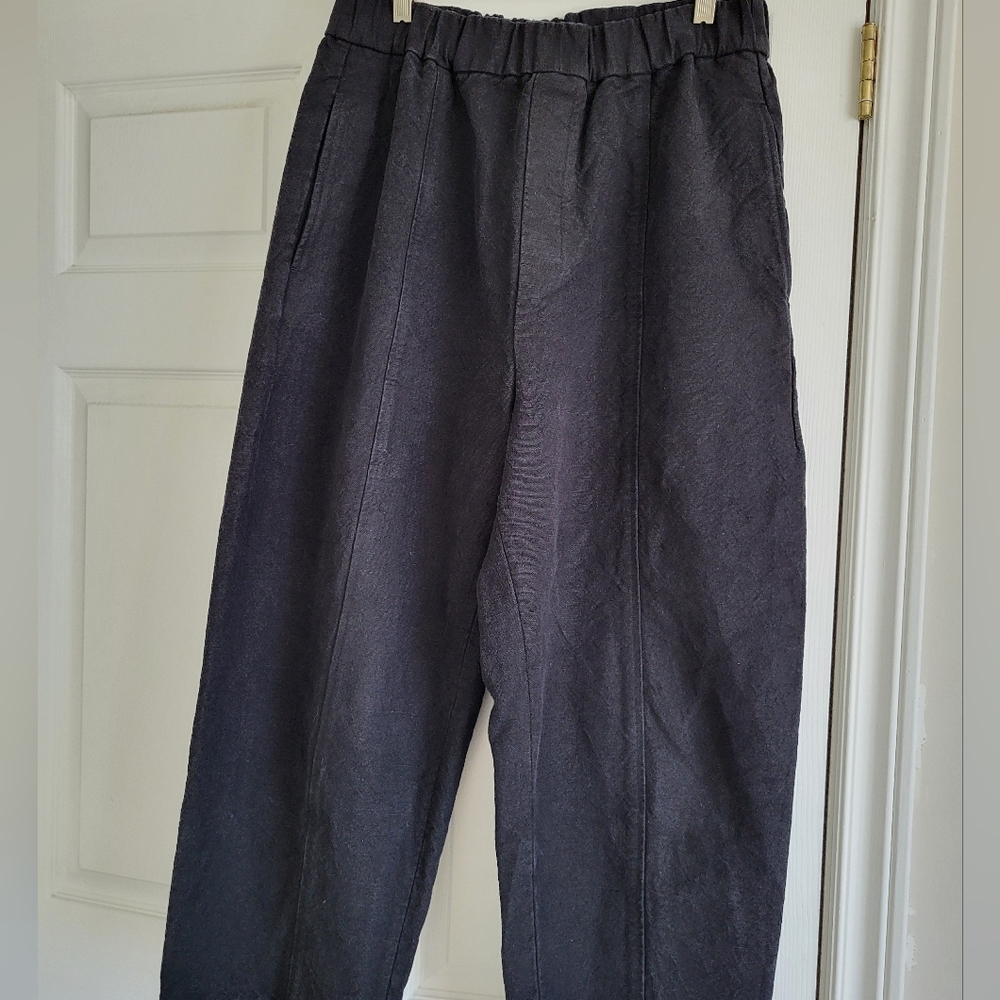 COS black denim barrel pants